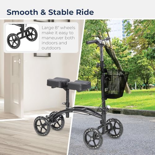 Adjustable Steerable Knee Walker with Basket — photo 5