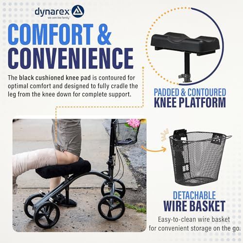 Steerable black walker with storage basket — photo 4