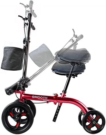 Seated knee scooter in candy apple red — photo 5