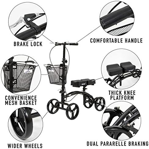 Matted black steerable scooter with basket — photo 4