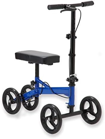 Blue economy knee walker with padded rest