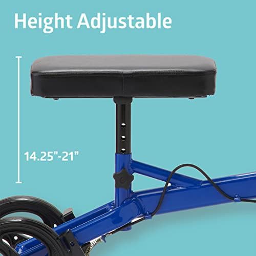 Blue economy knee walker with padded rest — photo 5