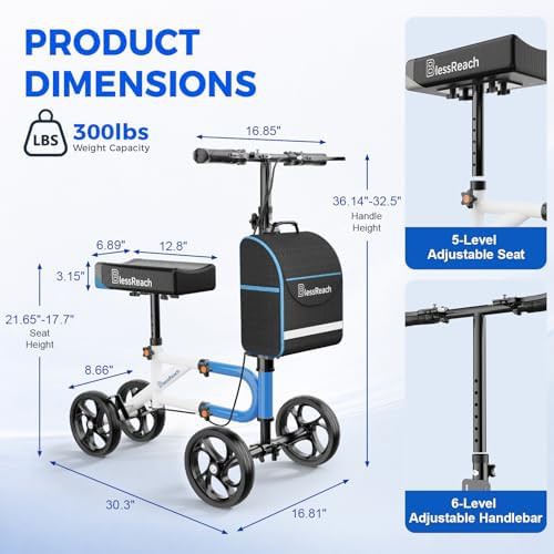 Lightweight Adult Knee Walker with Pad — photo 3
