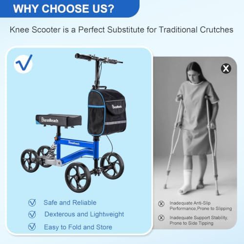 Knee scooter with thick padded seat — photo 4