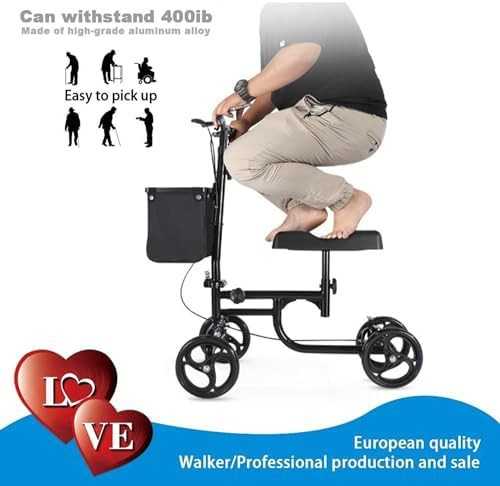 Knee walker with thick pad and basket — photo 3