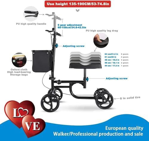Knee walker with thick pad and basket — photo 4