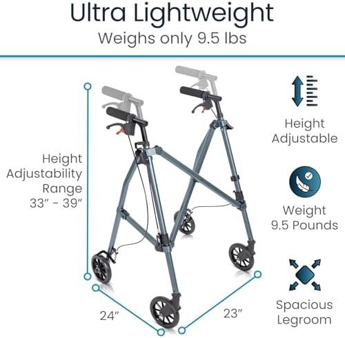 Narrow Folding Lightweight Senior Walker — photo 4