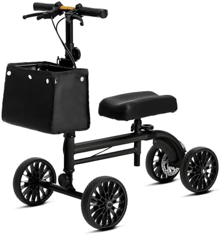 Black Steerable Knee Scooter for Adults