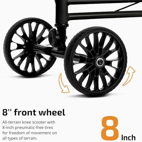 Black Steerable Knee Scooter for Adults — photo 3