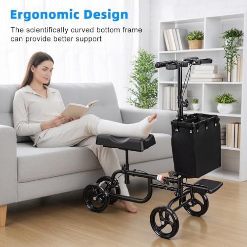 Black carbon steel scooter with bag — photo 3