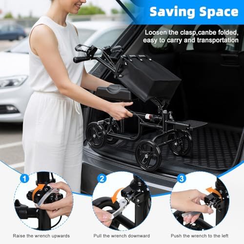 Medical knee scooter with double handbrakes — photo 4