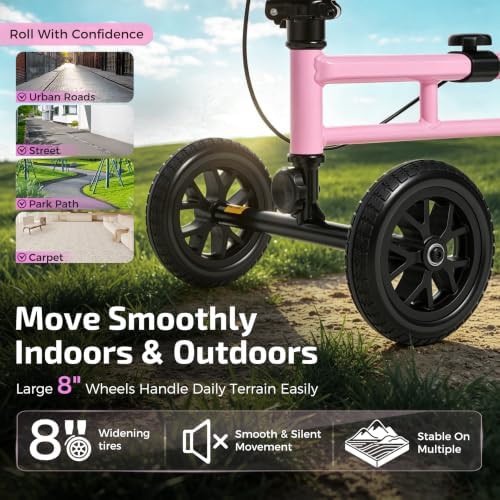 Pink All Terrain Scooter with Eight Inch Wheels — photo 3