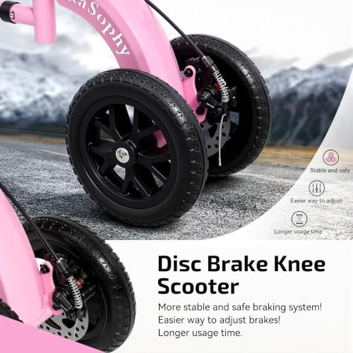 Pink All Terrain Scooter with Eight Inch Wheels — photo 4