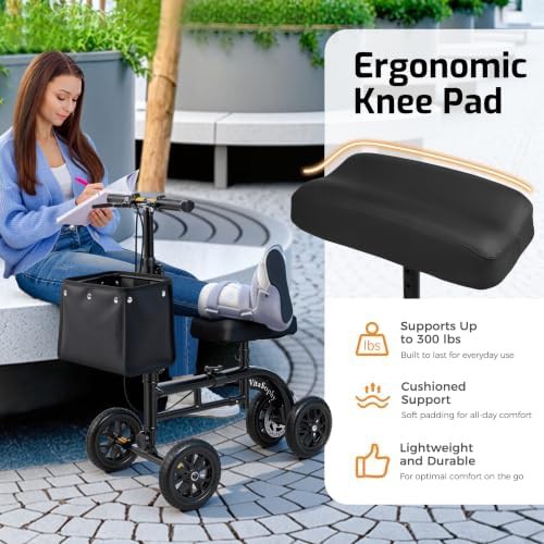 Black All Terrain Knee Scooter for Surgery — photo 5