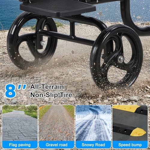 Carbon steel foldable knee walker for adults — photo 5