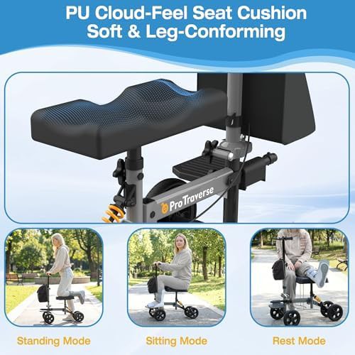 Foldable steerable knee walker for surgery recovery — photo 3
