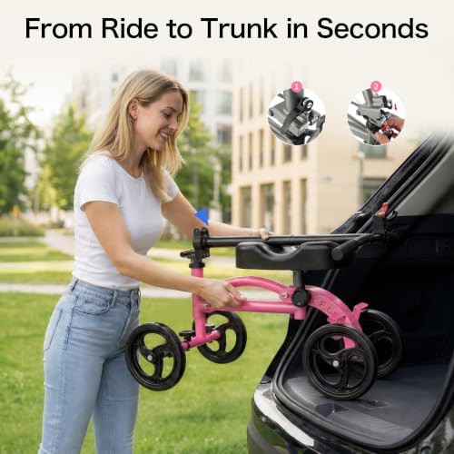 Pink foldable knee walker for foot surgery — photo 4
