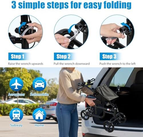 Black foldable knee roller with canvas bag — photo 3