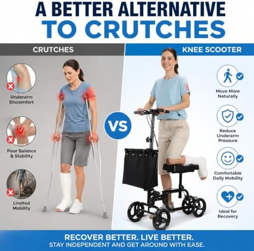 Steerable knee walker with storage bag — photo 4