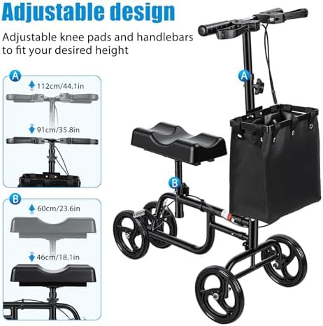 Shock absorbing all terrain knee scooter — photo 4