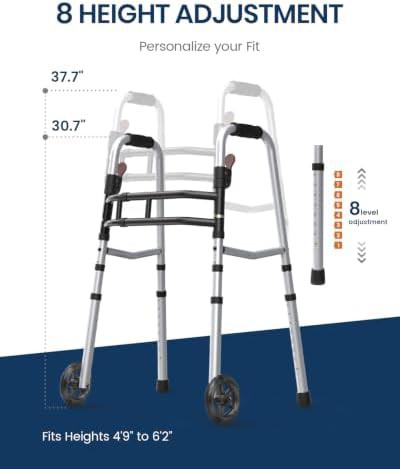 Silver foldable standard walker for seniors — photo 5