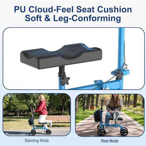 Blue all terrain knee walker for surgery recovery — photo 3