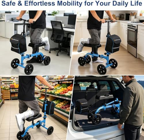 Blue all terrain knee walker for surgery recovery — photo 5