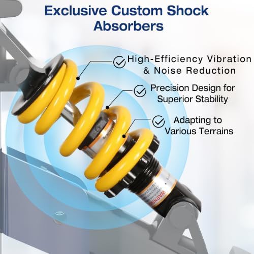 Blue all terrain knee scooter with shock absorption — photo 4