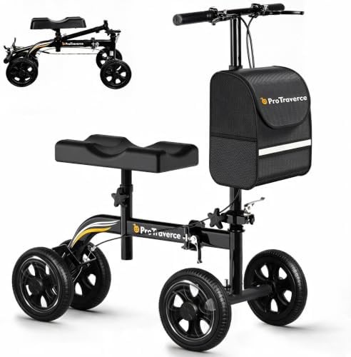 Black all terrain knee walker for ankle injuries