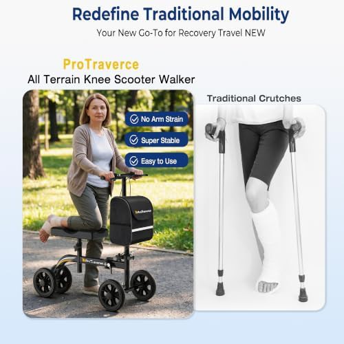 Black all terrain knee walker for ankle injuries — photo 4