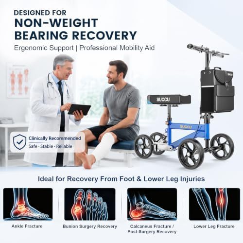 Black foldable knee scooter for men — photo 3