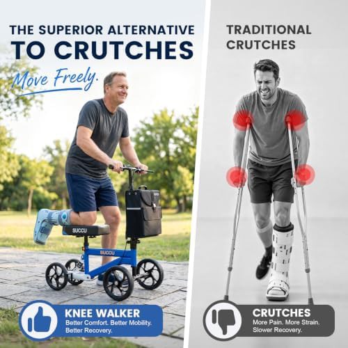 Black foldable knee scooter for men — photo 4