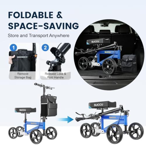 Black foldable knee scooter for men — photo 5