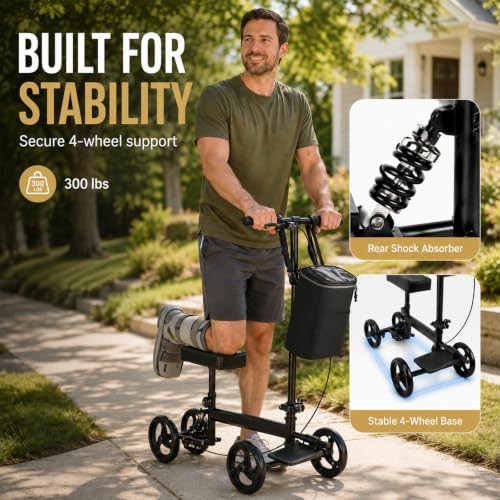 Shock absorbing knee scooter for adults — photo 5