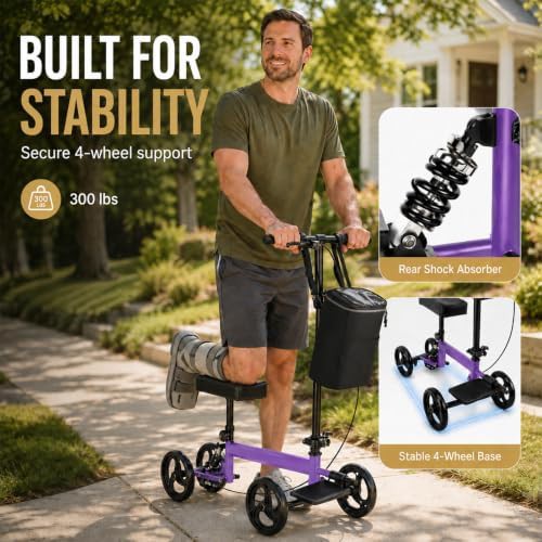 Knee walker for men with shock absorption — photo 5
