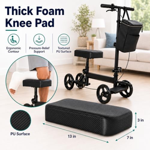 Foldable knee walker with 8 inch wheels — photo 3