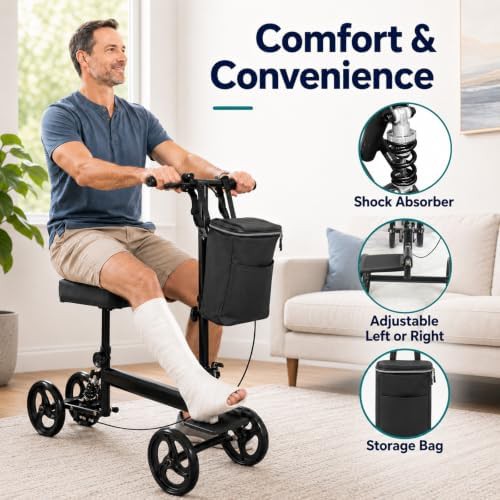 Foldable knee walker with 8 inch wheels — photo 4