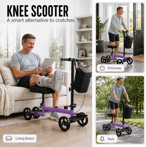 Foldable Knee Scooter for Adult Surgery Recovery — photo 2