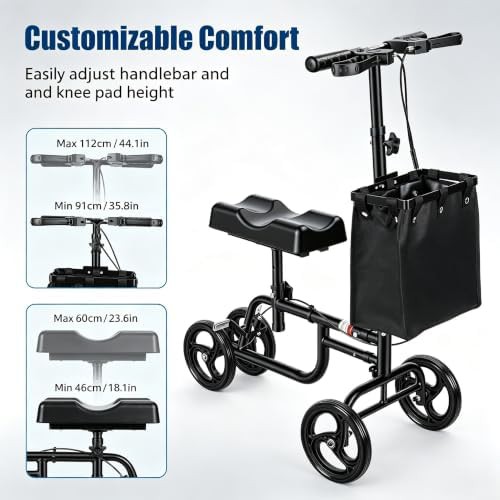 Heavy Duty Carbon Steel Foldable Knee Scooter — photo 3
