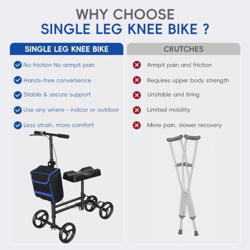 Black foldable carbon steel knee walker — photo 4