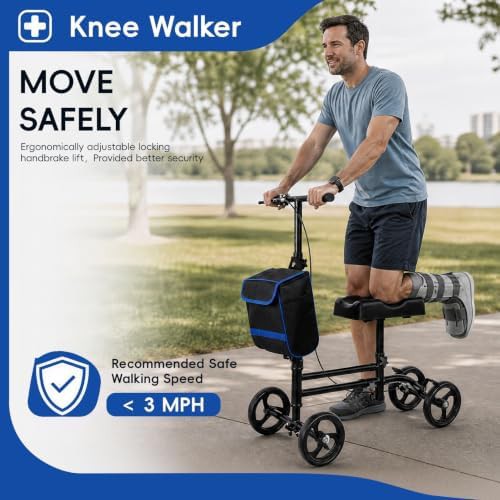 Foldable knee walker with hand brake — photo 5