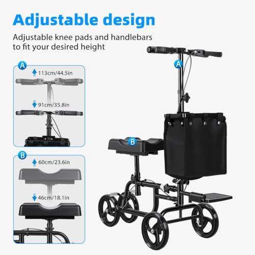 Carbon steel surgery recovery knee walker — photo 4